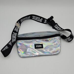 PINK Victoria's Secret Holographic Silver Fanny Pack